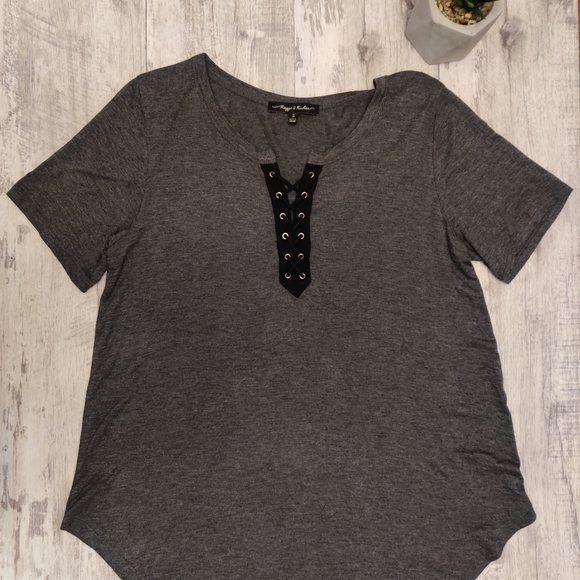 {Rags2riches} Flowy Tie Front T-Shirt - Picture 4 of 5
